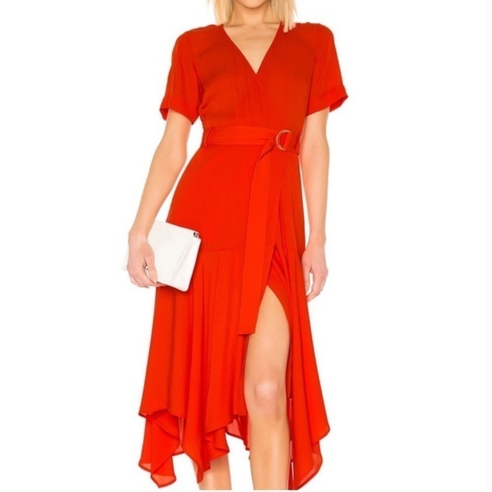 A.L.C. Claire Wrap Maxi Dress in Poppy in red size 0